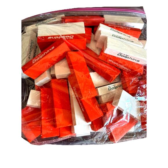 Miami Dolphins Classic Jenga Game Orange White Blocks NFL Man Cave Bar Fans - Picture 3 of 6